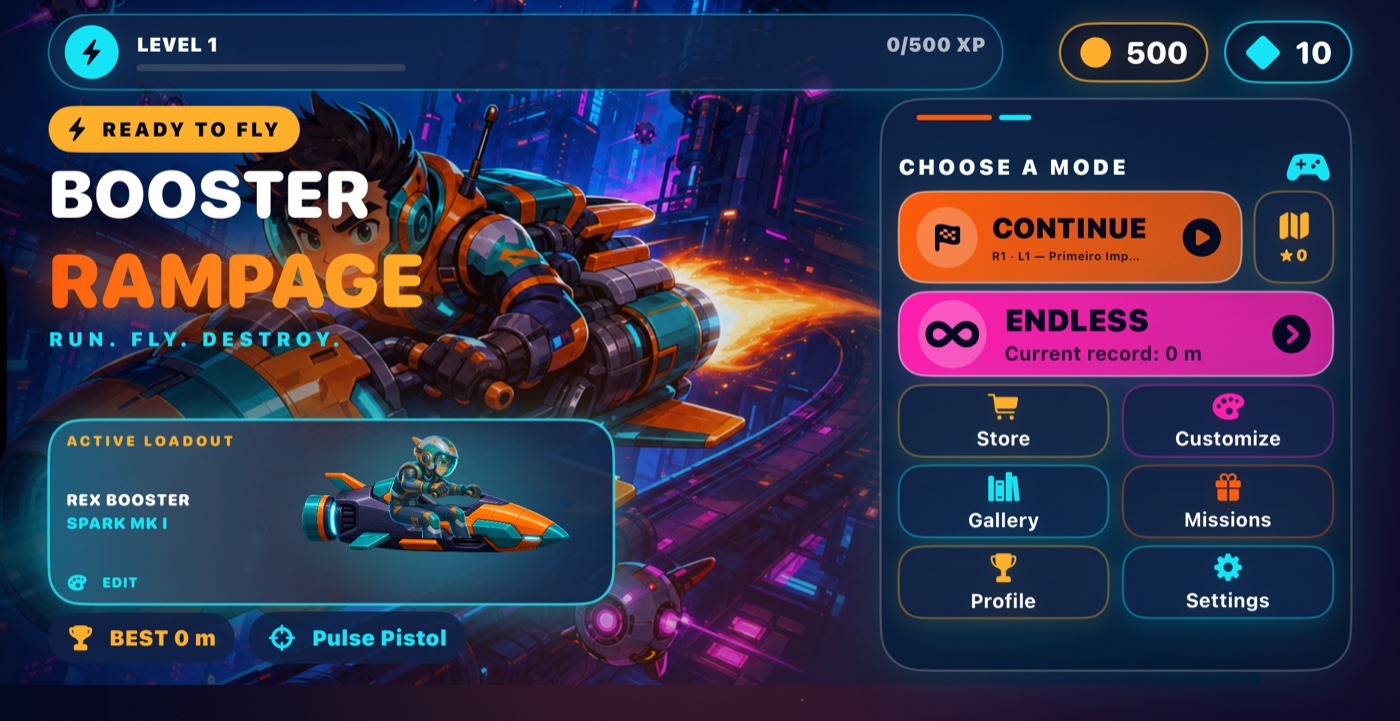 BoosterRampage main menu
