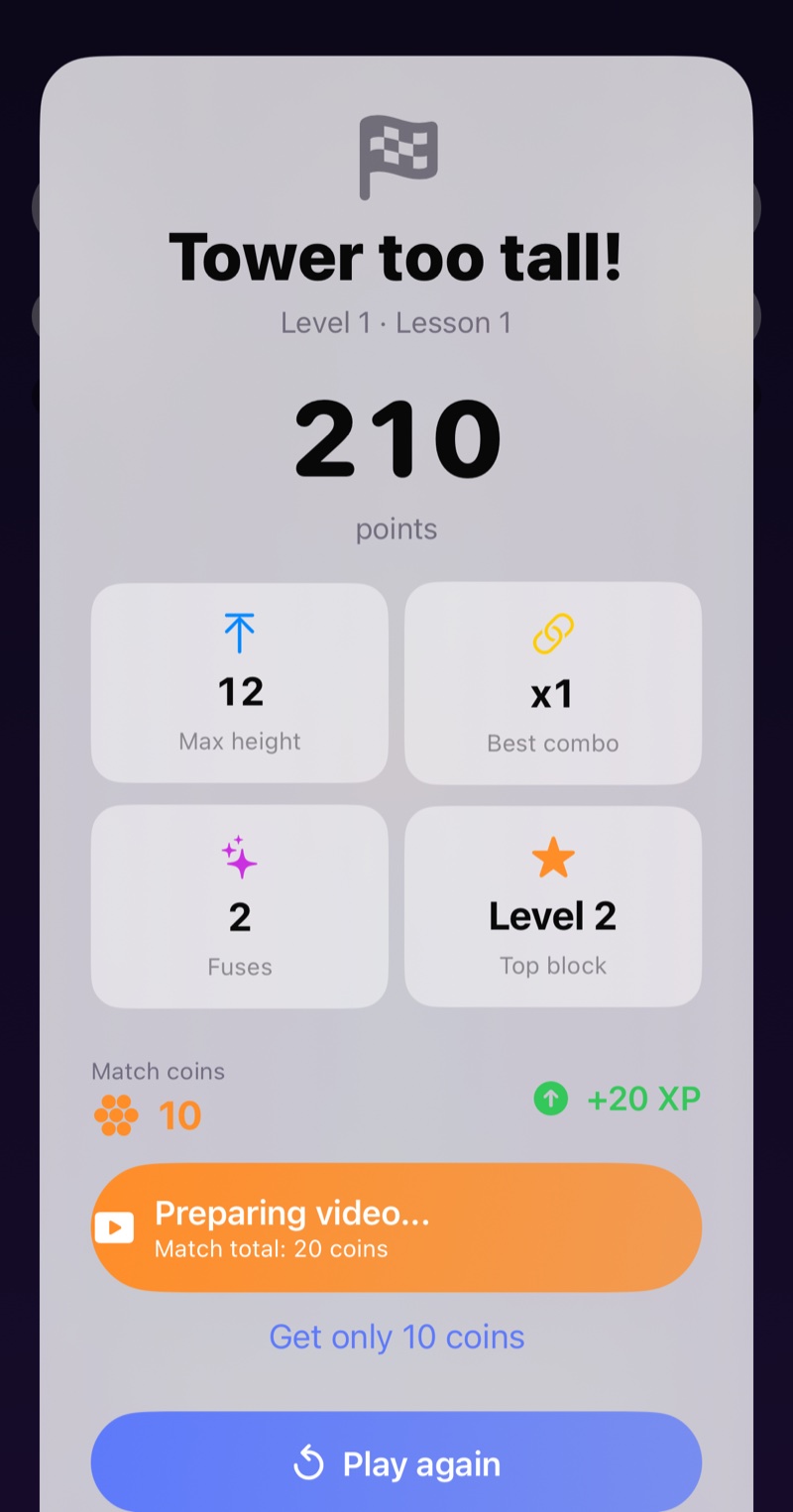 FuseStack gameplay board